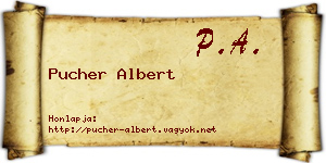 Pucher Albert névjegykártya